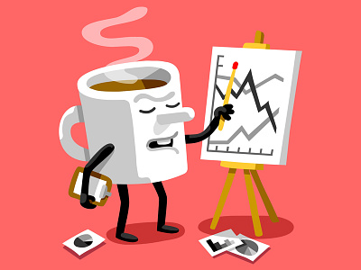 "My Brain: The All-Hands Meeting" coffee illustration the new yorker vector