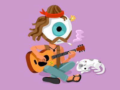Hippy Eyeball hippy illustration vector