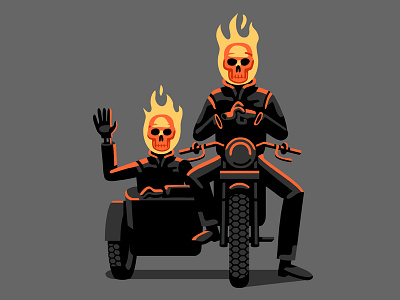 Ghost Rider & Son character ghostrider illustration vector