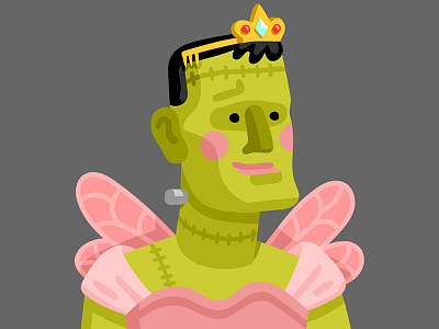 Frankenstein's Monster getting ready for Halloween frankenstein halloween vectober