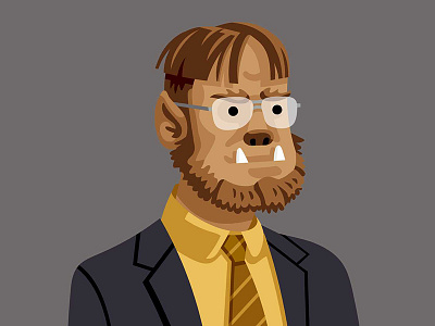 The Wolfman getting ready for Halloween. dwight halloween theoffice vectober wolfman