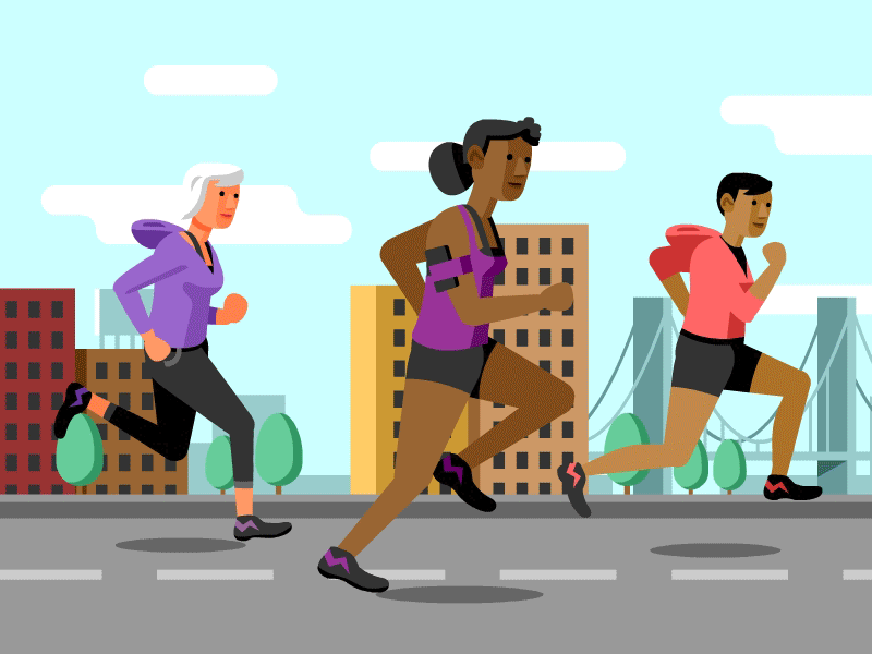 NY Times Well: Run Like a Girl animation gif nytimes vector