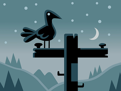 Night Bird Warmup bird doodle vector