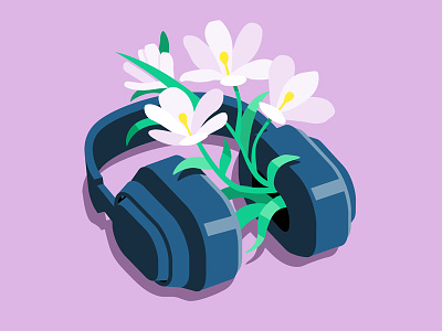 Google Play Music - Springtime Mix design google headphones music vector