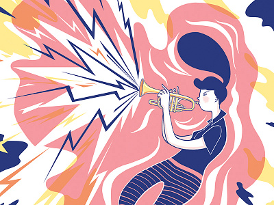 Loud! digital illozine illustration music trumpet zine