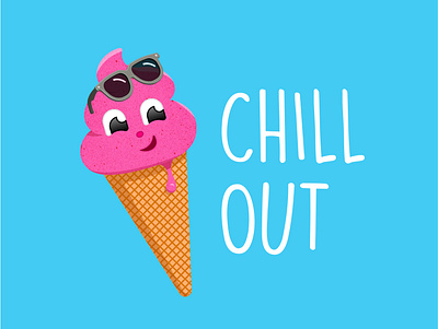 Chill out chill chill out cool dessert ice cream ice cream cone relax strawberry summer sunglasses