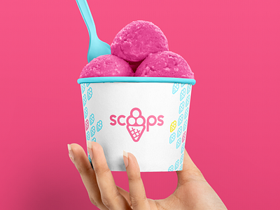 "Scoops" Logo design dessert ice ice cream ice cream cone ice cream logo ice cream shop logo logo design logos scoops simple