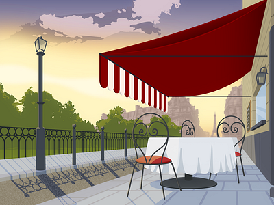 Paris Cafe Illustration