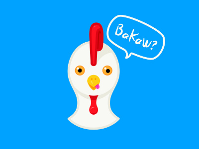 Chicken Illustration beak blue chicken colorful cute design funny illustration learning minimal new red stupid vector