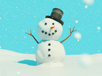 Snowman Dribbble 3d blender christmas cute new snow snowman winter