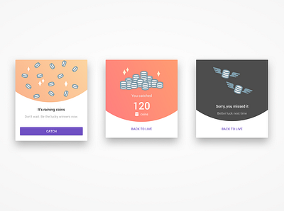 Gamification modal coins illustration modal design