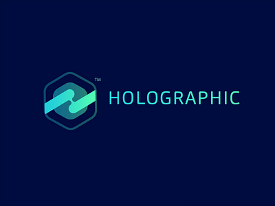 Holographic Logo branding design illustrator logo typography vector