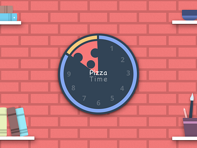 Pizza Time clock pizza shelf time wall