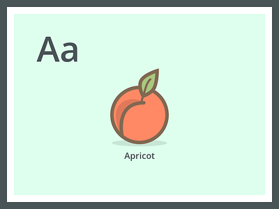 Apricot a alphabet fruit