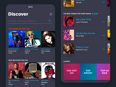 Music Player mobile app music ui ui design ux design