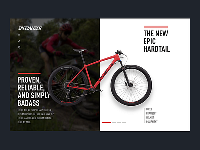 SPECIALIZED landing page ui ui design web design