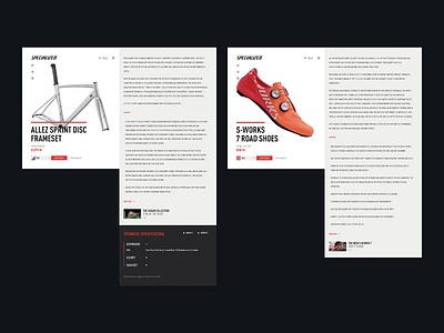 SPECIALIZED landing page ui ui design ux design web design