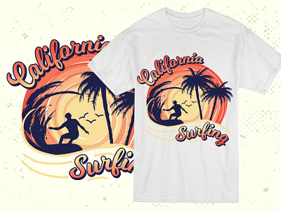 California Surfing Summer T-shirt Design california summer time 2022 california surf wave design graphic design illustration logo summer beach summer vacation surf board vector