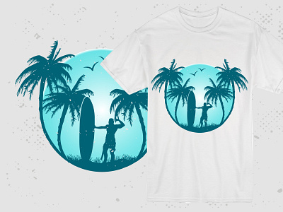 Cool Summer T-shirt Design design graphic design illustration summer beach summer vacation surf board surfing vector