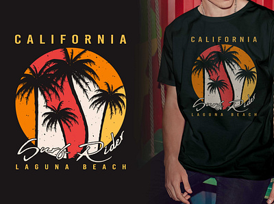 Retro Vintage Summer t-shirt design california graphic design illustration retro beach retro vintage tshirt summer beach summer vacation surf board vector