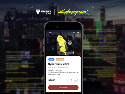 Secretlab Shop Concept app app concept app design cyberpunk 2077 ecommerce gaming chair secretlab shop