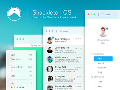 Shackleton OS apple browser clean desktop email gui icons linux mail osx ui ux