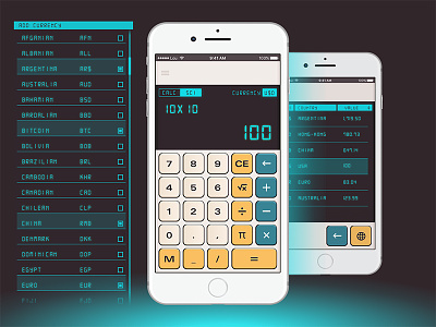App π - Currency Calculator calculator currency dailyui freebie gui noads retro sketch ui