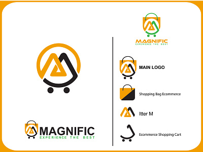 Ecommerce shoping logo. Latter M branding cart m ecommerce shoping logo it logo logo design m m latter mlatter logo