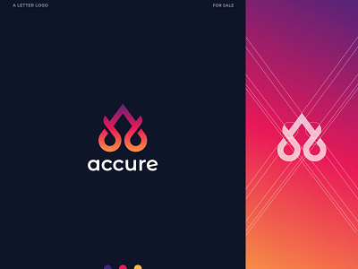 accure (A letter logo branding)