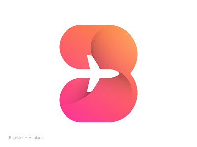 B letter + Airplane icon b icon b latter b latter logo b letter airplane icon branding graphic design logo