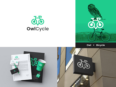 Owl + Cycle logo concept (Unused) branding graphic design logo owl owl cycle logo concept