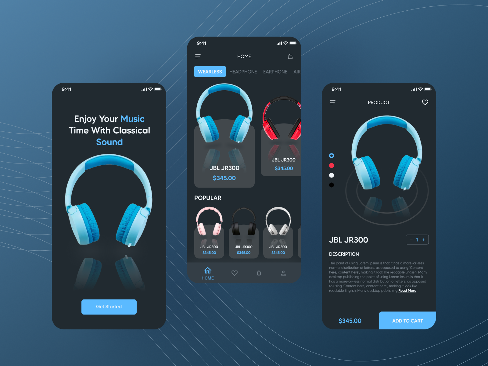 Headphone App Mobile Design by Firoz Hossen on Dribbble