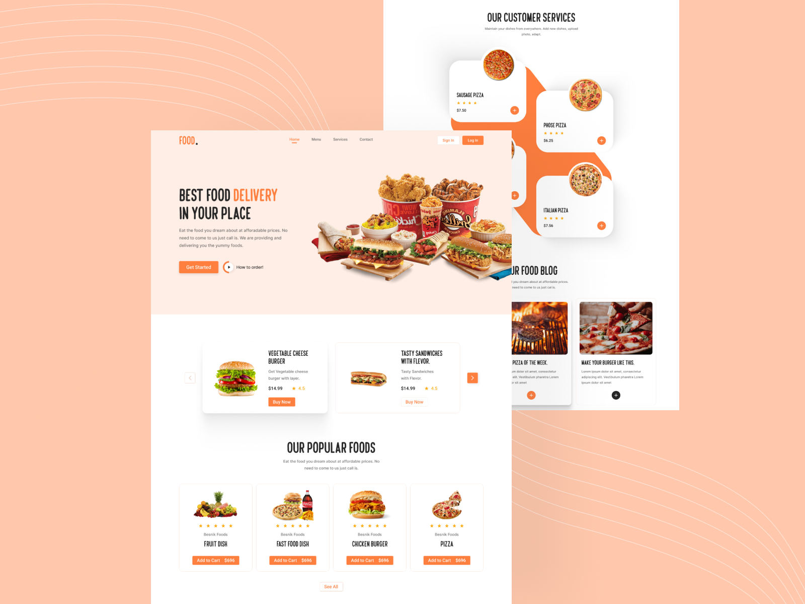 Food App Web Design by Firoz Hossen on Dribbble