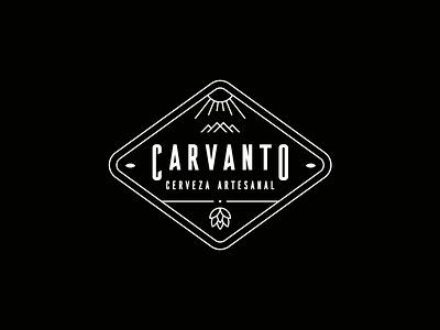 Carvanto artesanal beer beer label brand cerveza craft craft beer hill independent logo mexico monterrey mountain mty méxico seal stamp sun