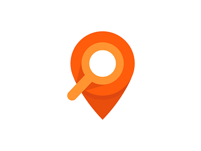 Location Symbol app circle lens location logo orange pin search symbol where