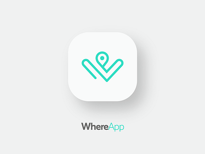WhereApp - Proposal app location logo monterrey mty méxico pin search symbol w where