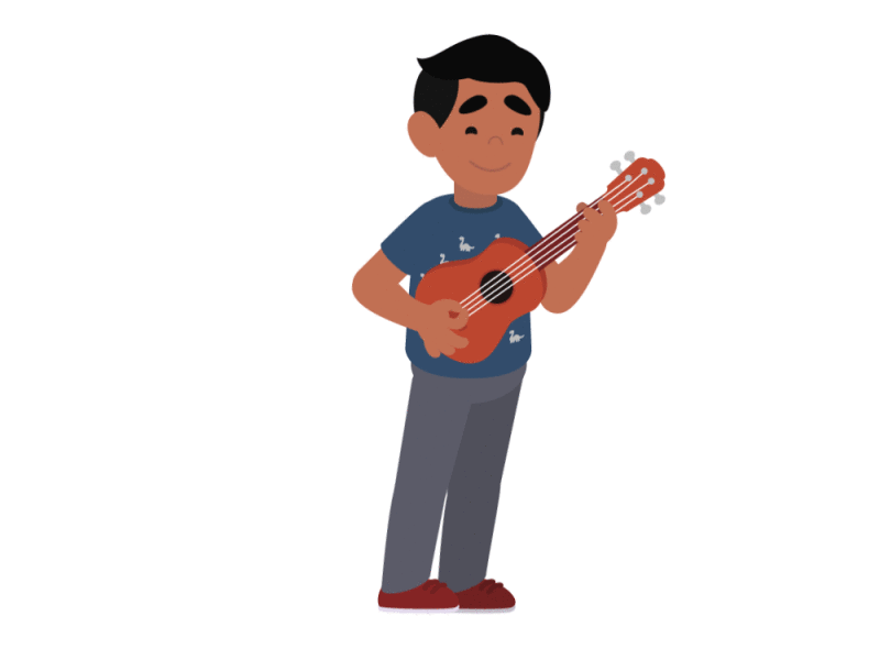 Sir Paul 2d animation character dance gif loop sing ukulele