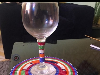 wine glass decorated design