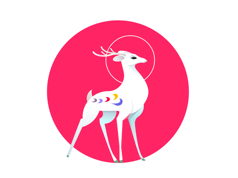 Nine Colored Deer by dann on Dribbble