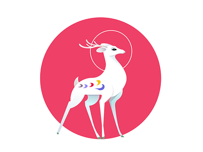 Nine Colored Deer colors deers dribbble graphic sketch