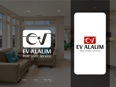 EV Alalim | Real State Service Logo Design brand brand identity branding design logo logo designer mobile print real state logo typography vector