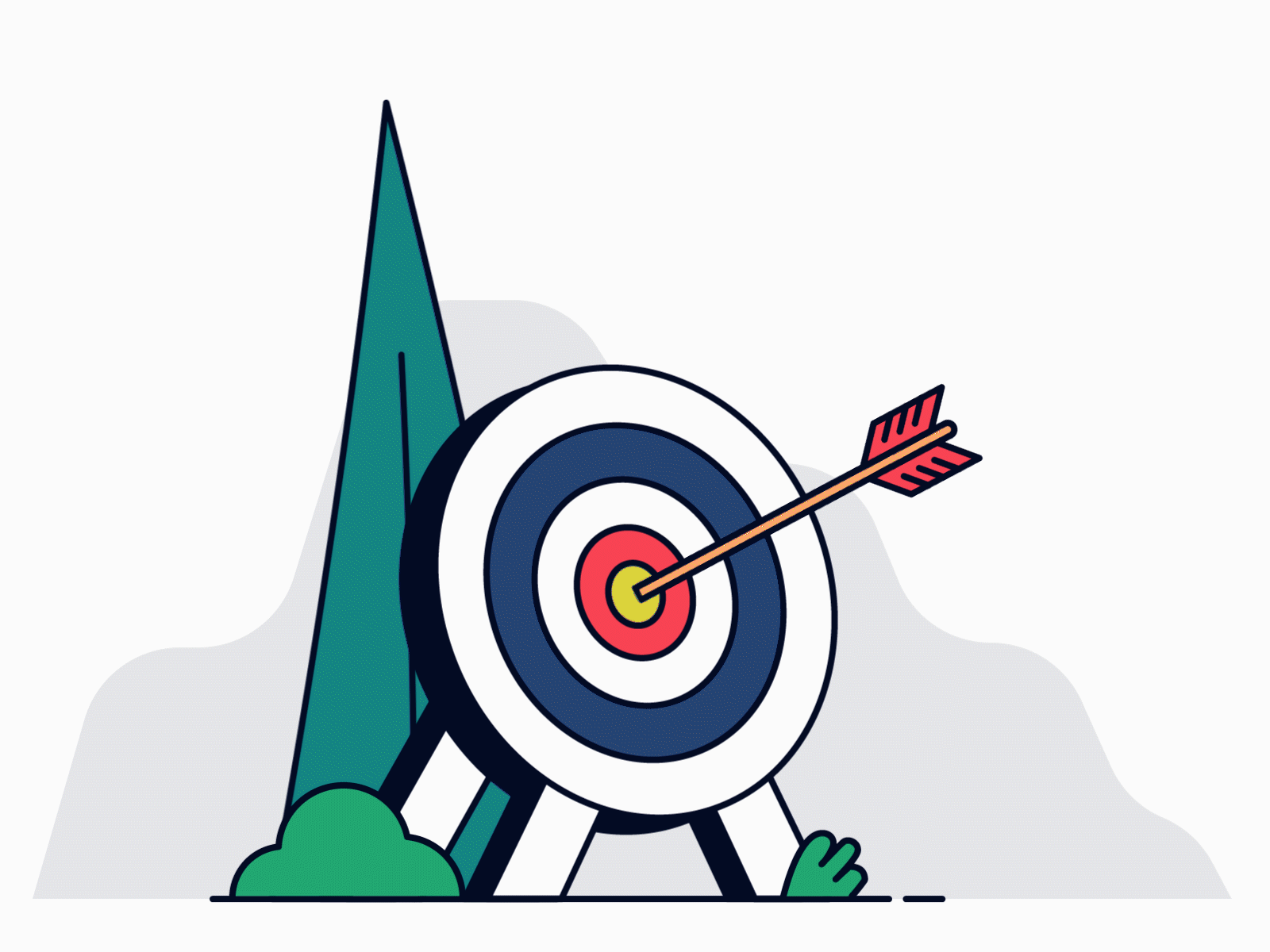 Bullseye animation archery arrow bullseye circle dart flatdesign gif goal illustration looping target