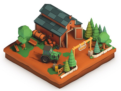 Farm Life vol.1 3d building c4d cinema 4d illustration isometric lowpoly