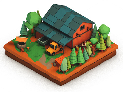 Farm Life vol.2 3d c4d cinema 4d design farm illustration isometric lowpoly