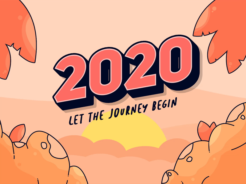 Let the journey begin 2020 animation cloud graphic journey landscape loop motion motiongraphics mountain new year