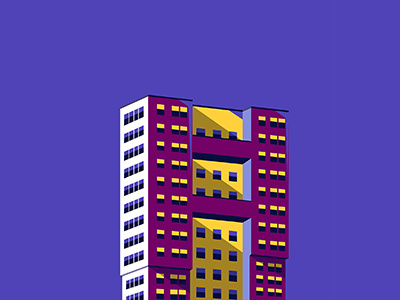 Edifice 1 architecture buildings city color duotone edifice illustration sky windows