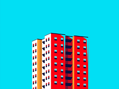 Edifice 3 architecture buildings city color duotone edifice illustration sky windows