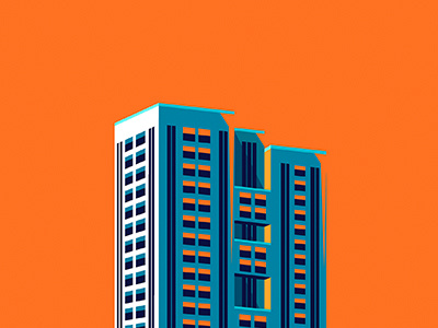 Edifice 6 architecture buildings city color duotone edifice illustration sky windows
