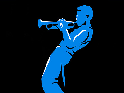 Kind of Blue by Miles Davis 2d blue character character design clean design flat graphic design illustration jazz miles davis music