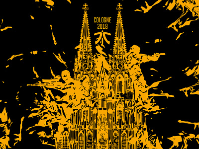 Catherdal Of Counter-Strike 2d art cathedral concept design esports event flat fnatic game gaming graphic design guns illustration
